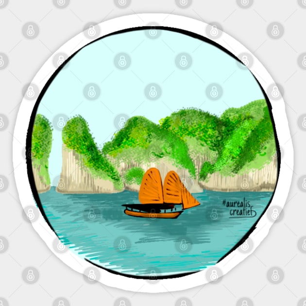 Vietnam - Halong Bay Sticker by Aurealis